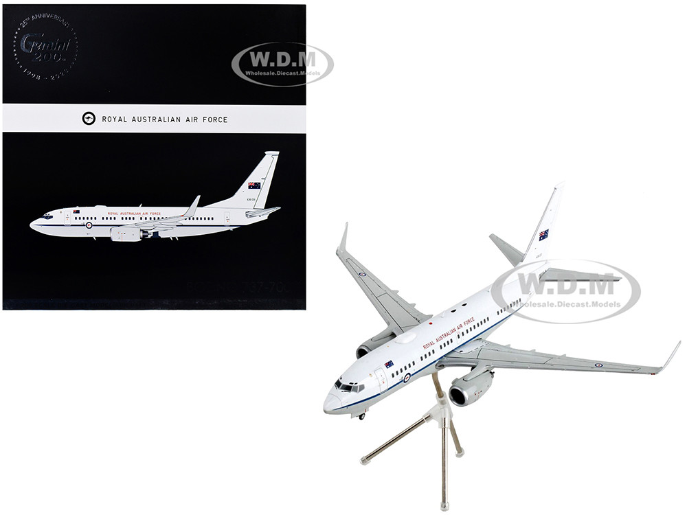 Boeing 737-700 Transport Aircraft "Royal Australian Air Force - A36-001" White and Gray "Gemini 200" Series 1/200 Diecast Model Airplane by GeminiJets diecast model