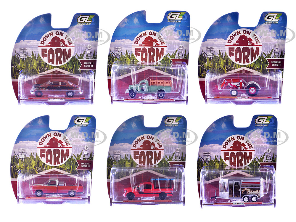 "Down on the Farm" Series 11 Set of 6 pieces 1/64 Diecast Models by Greenlight diecast model