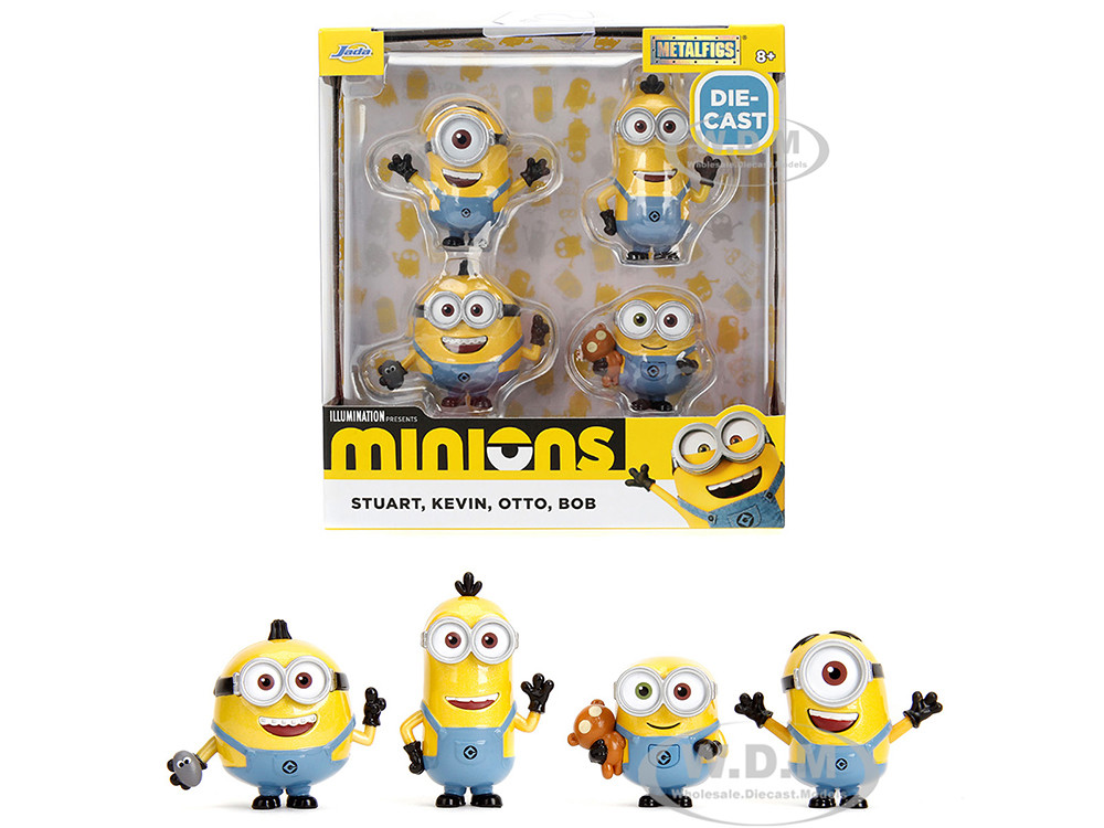 Set of 4 Diecast Figures "Minions" (2015) Movie "Metalfigs" Series Diecast Models by Jada diecast model