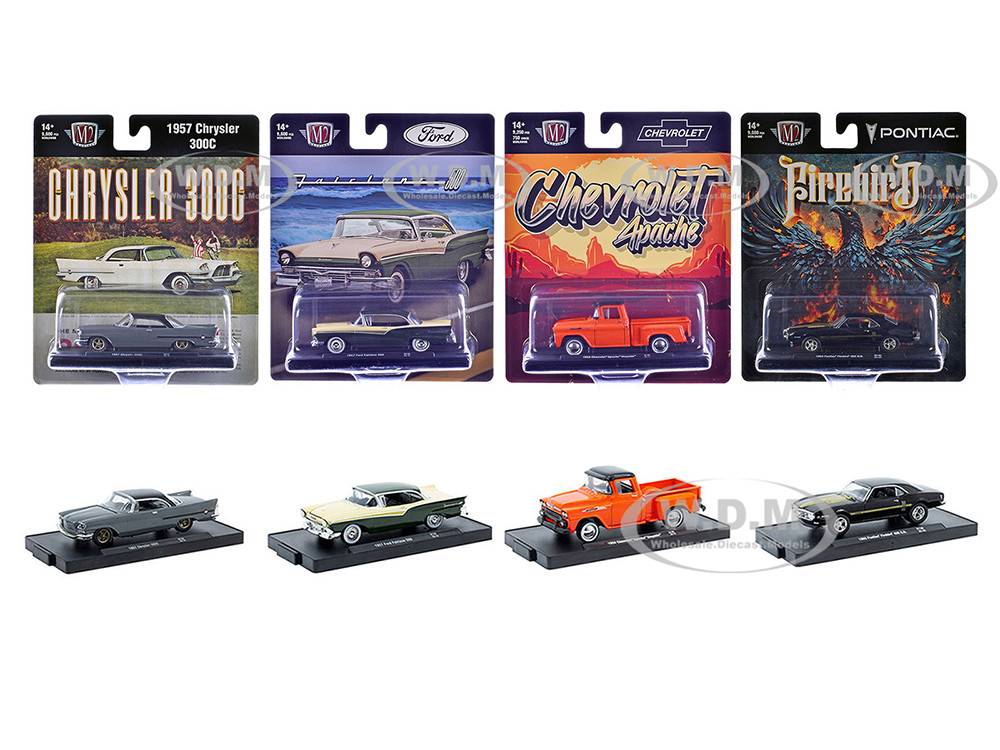 "Auto-Drivers" Set of 4 pieces in Blister Packs Release 130 Limited Edition to 9600 pieces Worldwide 1/64 Diecast Model Cars by M2 Machines diecast model
