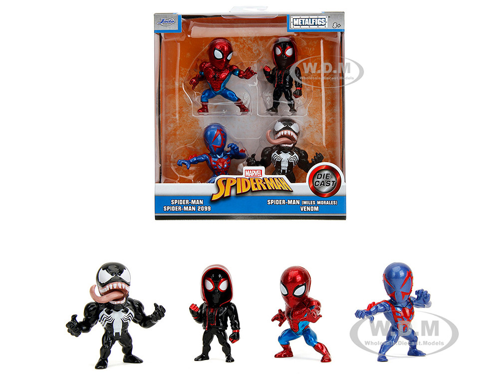 Set of 4 Diecast Figures "Spider-Man" Wave 4 "Metalfigs" Series Diecast models by Jada diecast model