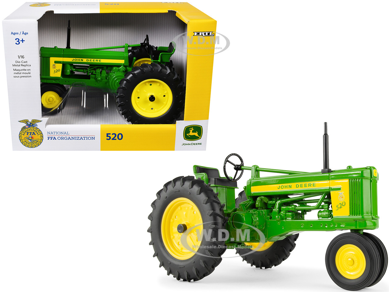 John Deere 520 Tractor "National FFA Organization" Green with Yellow Stripes 1/16 Diecast Model by ERTL TOMY diecast model