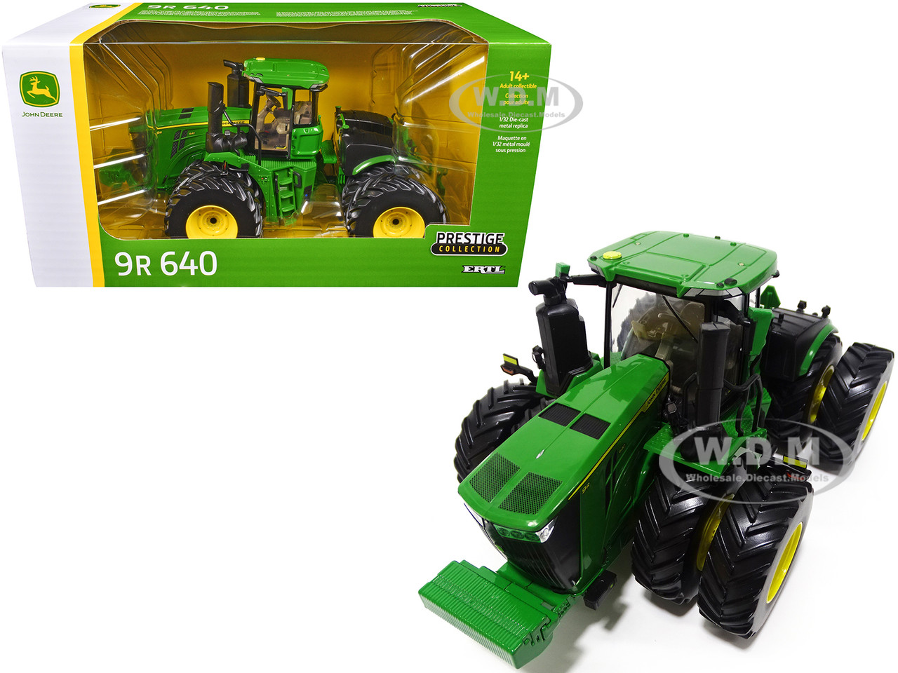 John Deere 9R 640 Tractor with Dual Wheels Green "Prestige Collection" 1/32 Diecast Model by ERTL TOMY diecast model