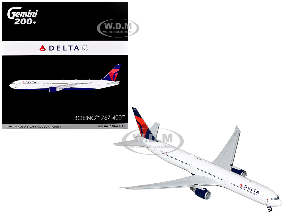 Boeing 767-400ER Commercial Aircraft "Delta Air Lines" (N482MH) White with Blue and Red Tail "Gemini 200" Series 1/200 Diecast Model Airplane by GeminiJets diecast model