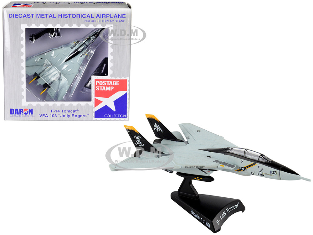 Grumman F-14 Tomcat Fighter Aircraft VFA-103 "Jolly Rogers" United States Navy 1/160 Diecast Model Airplane by Postage Stamp diecast model