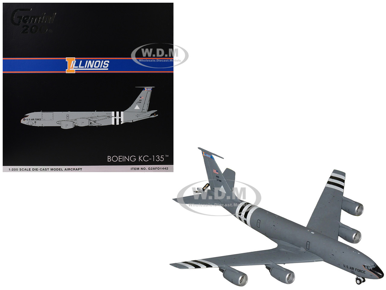 Boeing KC-135R Stratotanker Tanker Aircraft "Illinois Air National Guard" (63-7981) United States Air Force "Gemini 200" Series 1/200 Diecast Model Airplane by GeminiJets diecast model