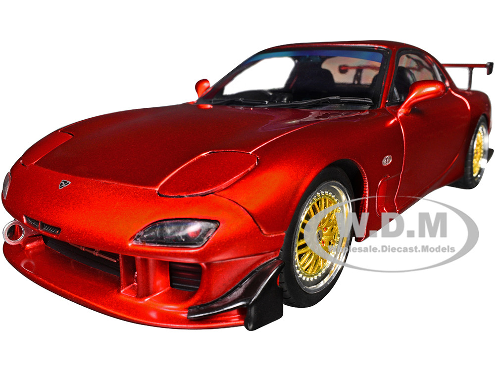 Mazda RX7 Type RS (FD3S) RHD (Right Hand Drive) Orange Metallic "Pink Slips" Series 1/18 Diecast Model Car by Jada diecast model