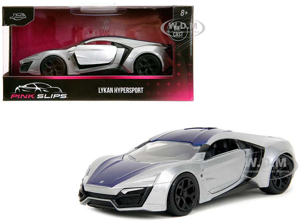 Lykan Hypersport Silver Metallic and Purple "Pink Slips" Series 1/32 Diecast Model Car by Jada diecast model