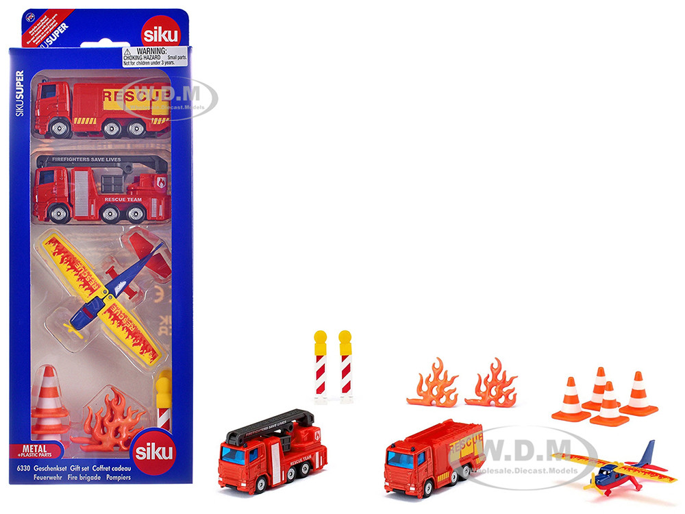 Fire Brigade 11 piece Set Diecast Models by Siku diecast model