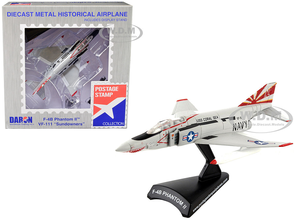 McDonnell Douglas F-4B Phantom II Fighter Aircraft "VF-111 Sundowners" United States Navy 1/155 Diecast Model Airplane by Postage Stamp diecast model