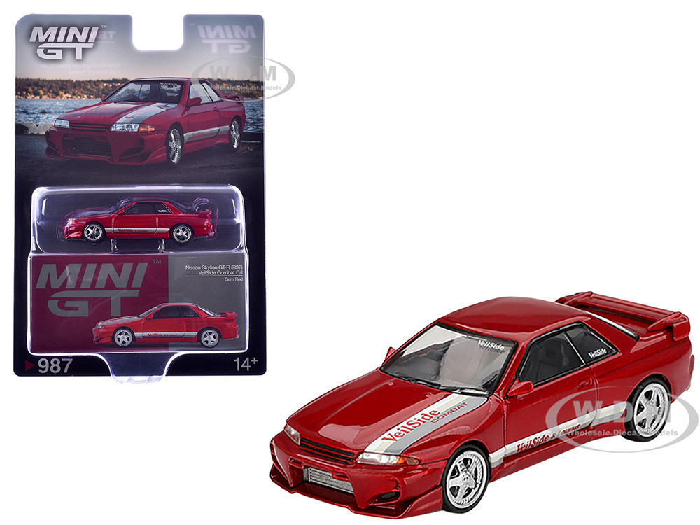 Nissan Skyline GT-R (R32) RHD (Right Hand Drive) "Veilside Combat C-I" Gem Red Metallic Limited Edition 1/64 Diecast Model Car by Mini GT diecast model