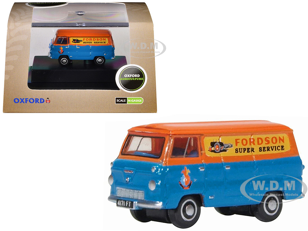 Ford 400E Van RHD (Right Hand Drive) "Fordson Super Service" Blue and Orange 1/148 (N) Scale Diecast Model Car by Oxford Diecast diecast model