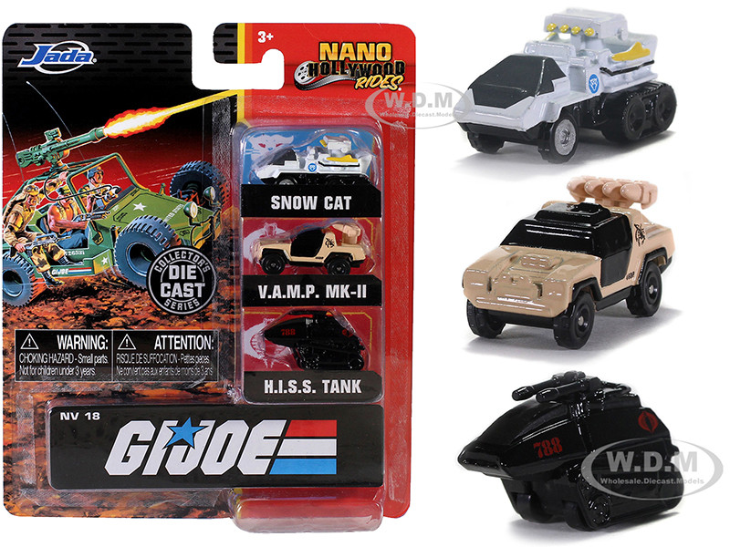 "G.I. Joe" 3 piece Set "Nano Hollywood Rides" Diecast Models by Jada diecast model