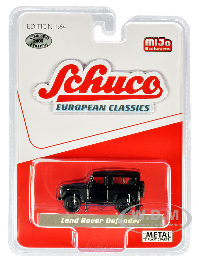 Land Rover Defender Matt Black "European Classics" Limited Edition to 2400 pieces Worldwide 1/64 Diecast Model Car by Schuco diecast model