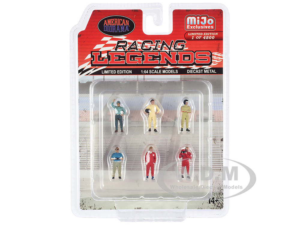 "Racing Legends" 6 piece Diecast Set (6 Driver Figures) Limited Edition to 4800 pieces Worldwide 1/64 Scale Models by American Diorama diecast model