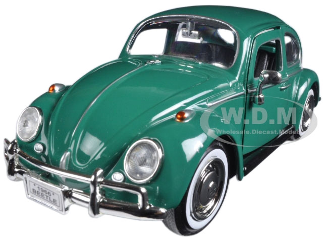 1966 Volkswagen Beetle Green 1/24 Diecast Model Car by Motormax diecast model