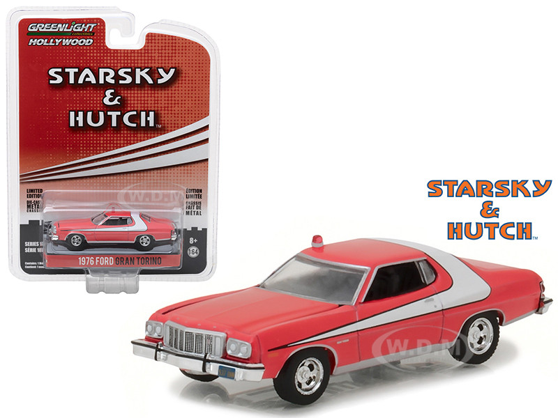 1976 Ford Gran Torino Red with White Stripe "Starsky and Hutch" (1975-1979) TV Series "Hollywood Series" Release 18 1/64 Diecast Model Car by Greenlight diecast model