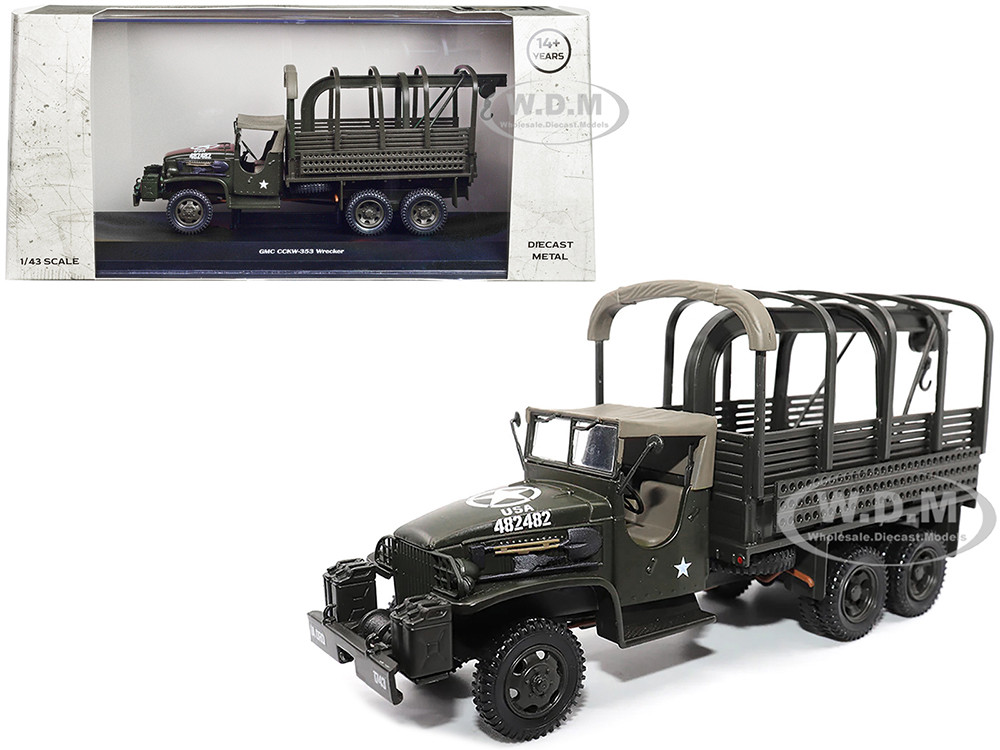 GMC CCKW353 Wrecker Tow Truck Olive Drab "United States Army" 1/43 Diecast Model by Militaria Die Cast diecast model