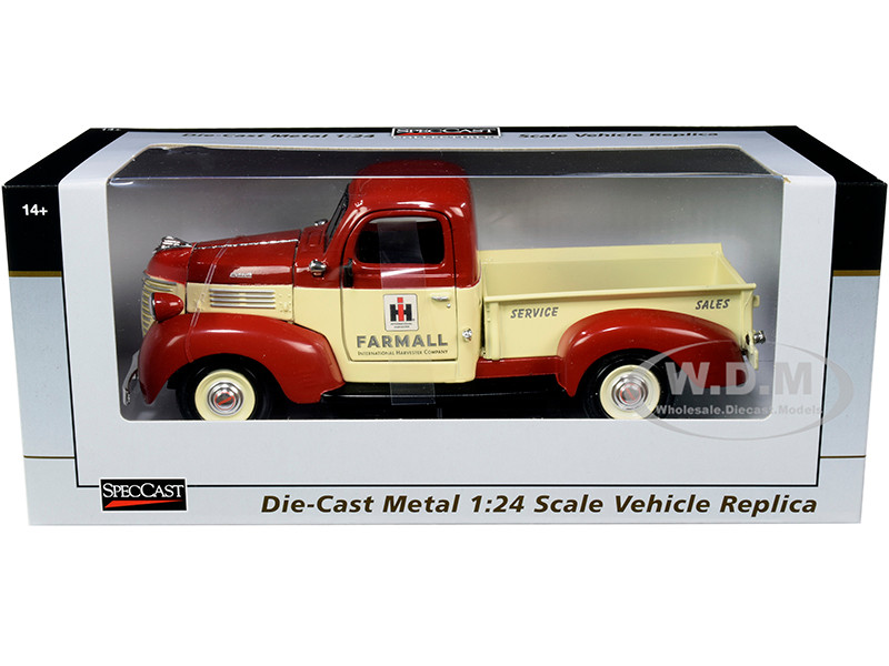 1941 Plymouth Pickup Truck "Farmall" Red and Yellow 1/24 Diecast Model Car by SpecCast diecast model