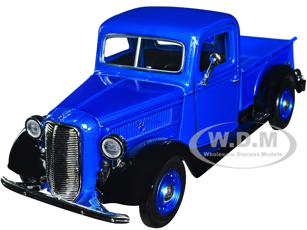 1937 Ford Pickup Truck Blue Metallic and Black "American Classics" 1/24 Diecast Model Car by Motormax diecast model