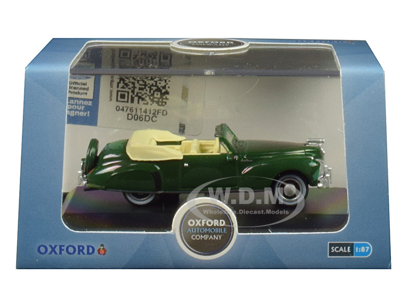 1941 Lincoln Continental Convertible Spode Green 1/87 (HO) Scale Diecast Model Car by Oxford Diecast diecast model