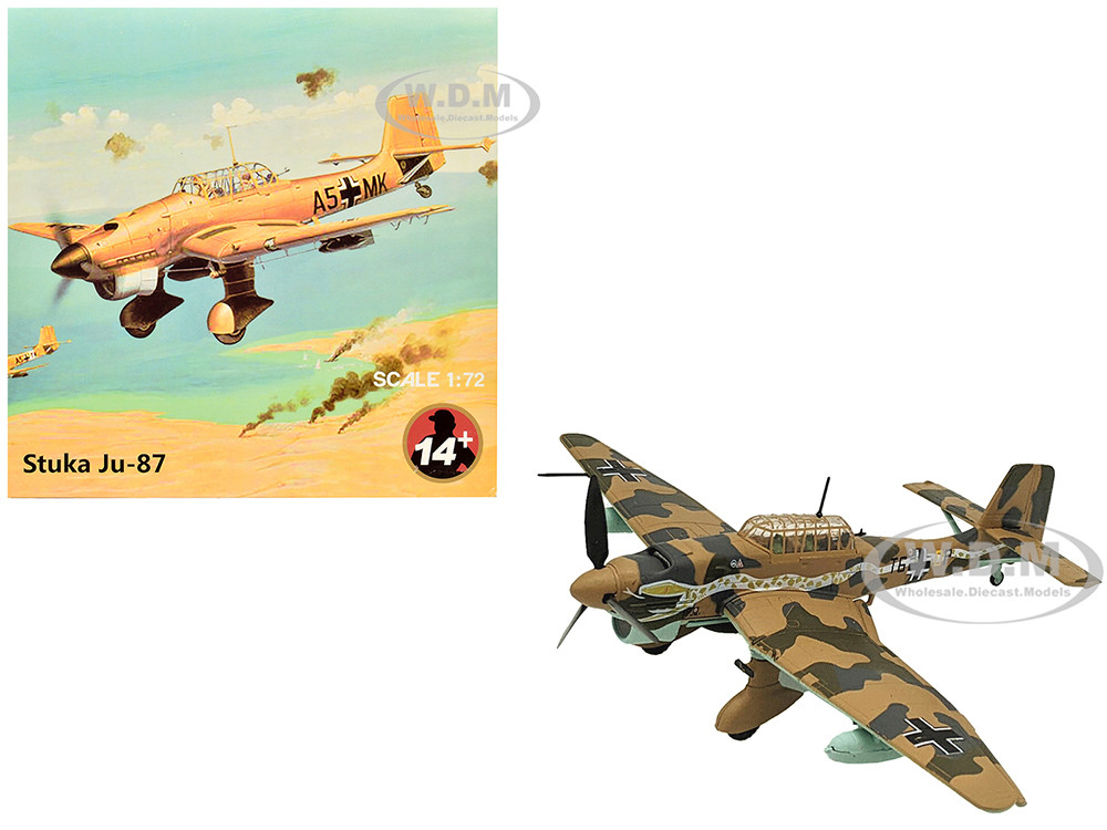 Junkers Ju 87R Trop Stuka Bomber Aircraft "Immelmann, 6./StG 2, Libya" (1941) German Luftwaffe 1/72 Diecast Model Airplane diecast model
