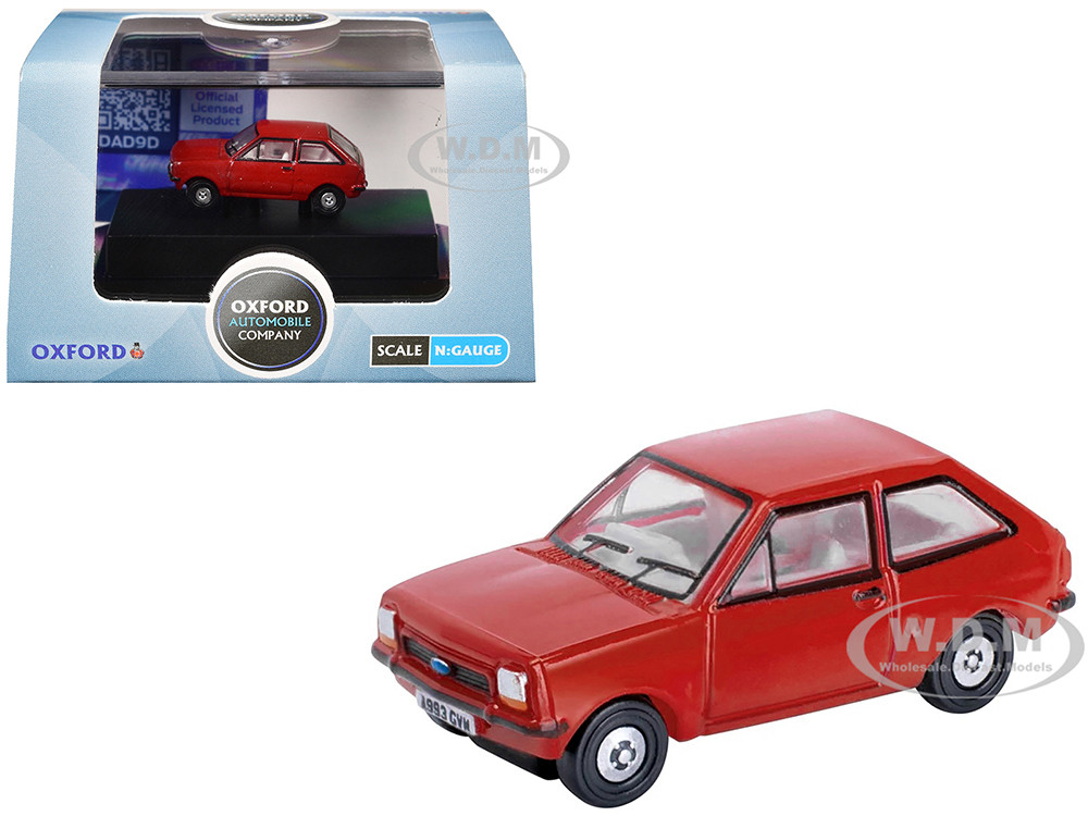 Ford Fiesta Mk1 RHD (Right Hand Drive) Venetian Red 1/148 (N) Scale Diecast Model Car by Oxford Diecast diecast model