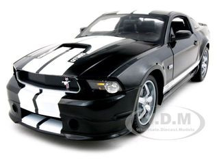 2011 Ford Shelby Mustang GT350 Black with White Stripes 1/18 Diecast Model Car by Shelby Collectibles diecast model