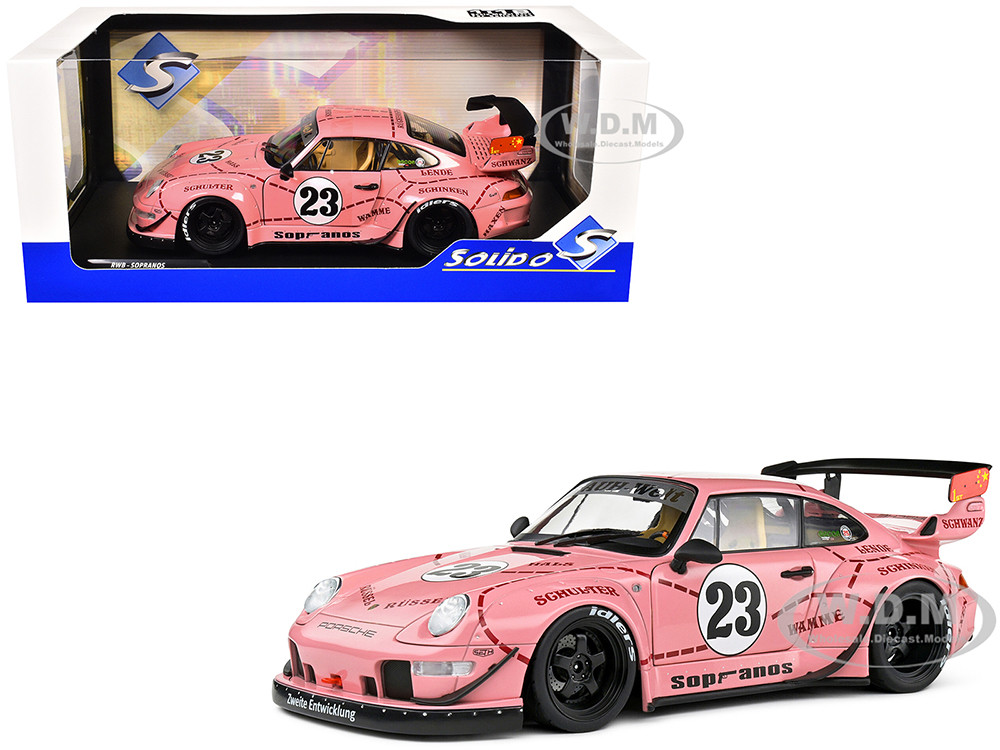 2020 RWB Bodykit #23 "Pink Pig" Pink with Graphics 1/18 Diecast Model Car by Solido diecast model