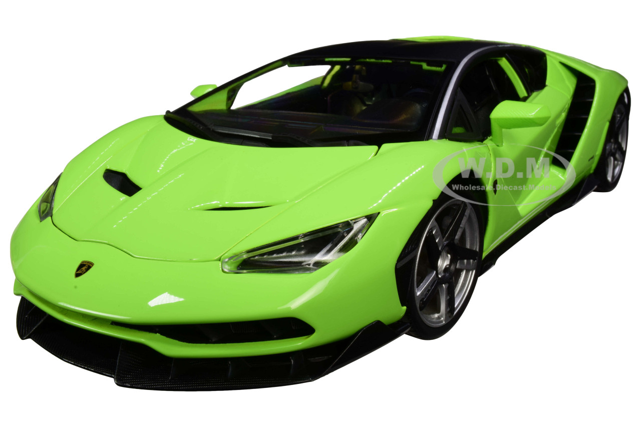 Lamborghini Centenario Lime Green with Matt Black Top 1/18 Diecast Model Car by Maisto diecast model