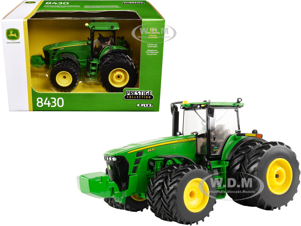 John Deere 8430 Tractor with Dual Wheels Green "Prestige Collection" 1/32 Diecast Model by ERTL TOMY diecast model