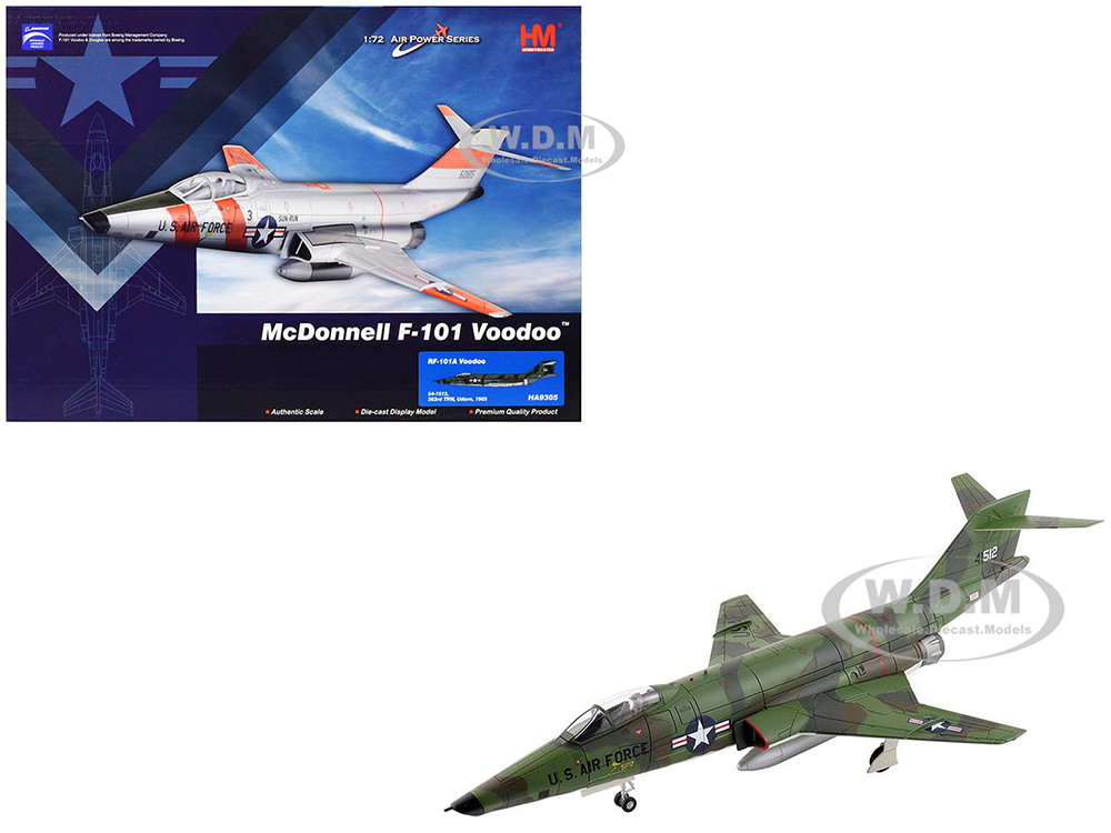 McDonnell RF-101A Voodoo Fighter Aircraft "54-1512, 363rd Tactical Reconnaissance Wing, Udorn Royal Thai Air Force Base" (1965) United States Air Force "Air Power Series" 1/72 Diecast Model by Hobby Master diecast model