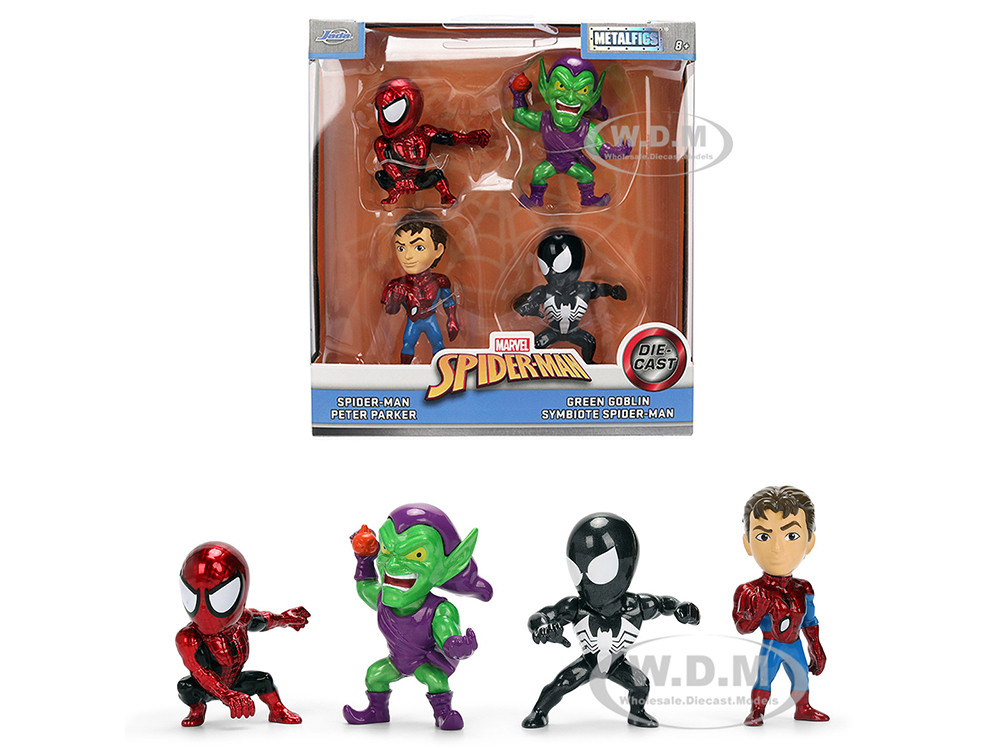 Set of 4 Diecast Figures "Spider-Man" Wave 3 "Metalfigs" Series Diecast models by Jada diecast model