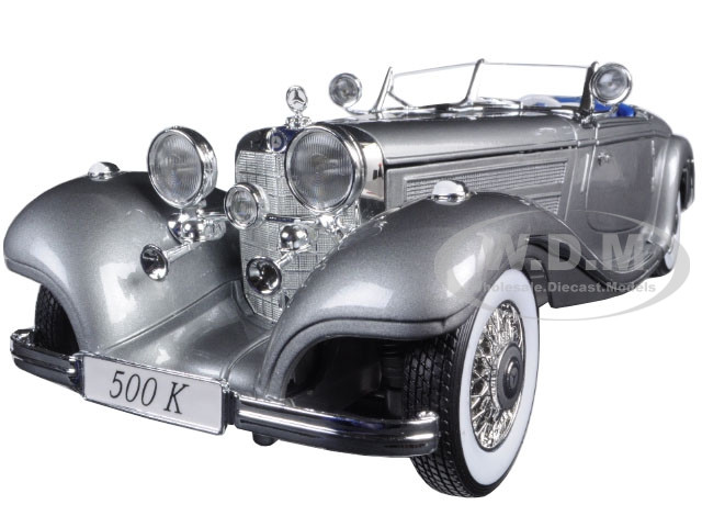 1936 Mercedes 500K Special Roadster Grey 1/18 Diecast Model Car by Maisto diecast model