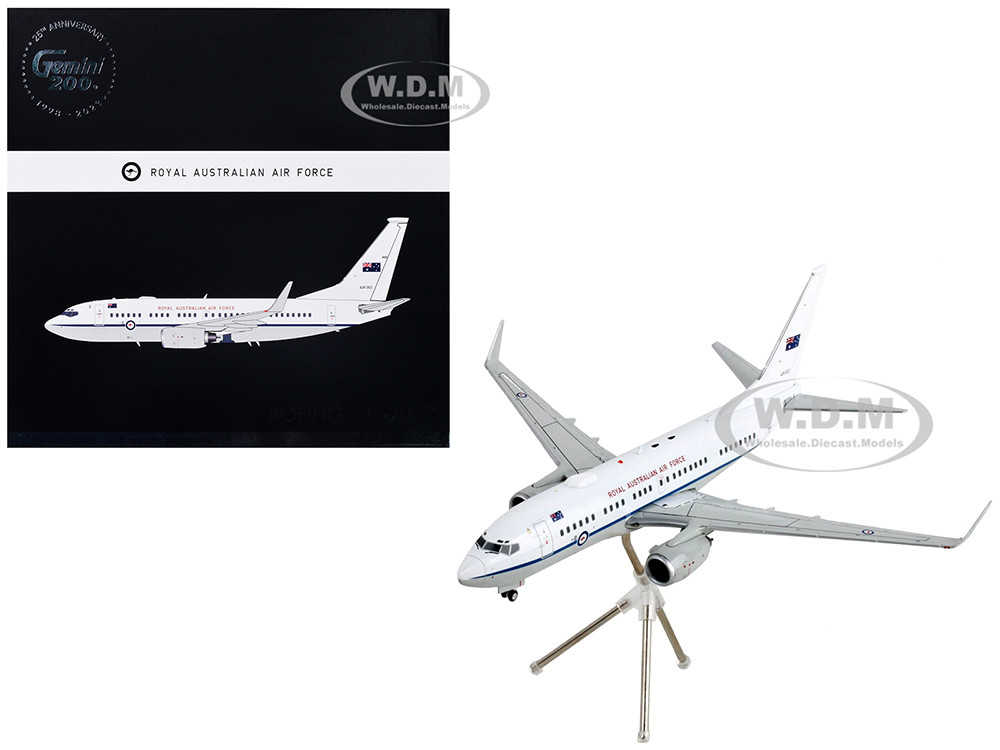 Boeing 737-700 Transport Aircraft "Royal Australian Air Force - A36-002" White and Gray "Gemini 200" Series 1/200 Diecast Model Airplane by GeminiJets diecast model