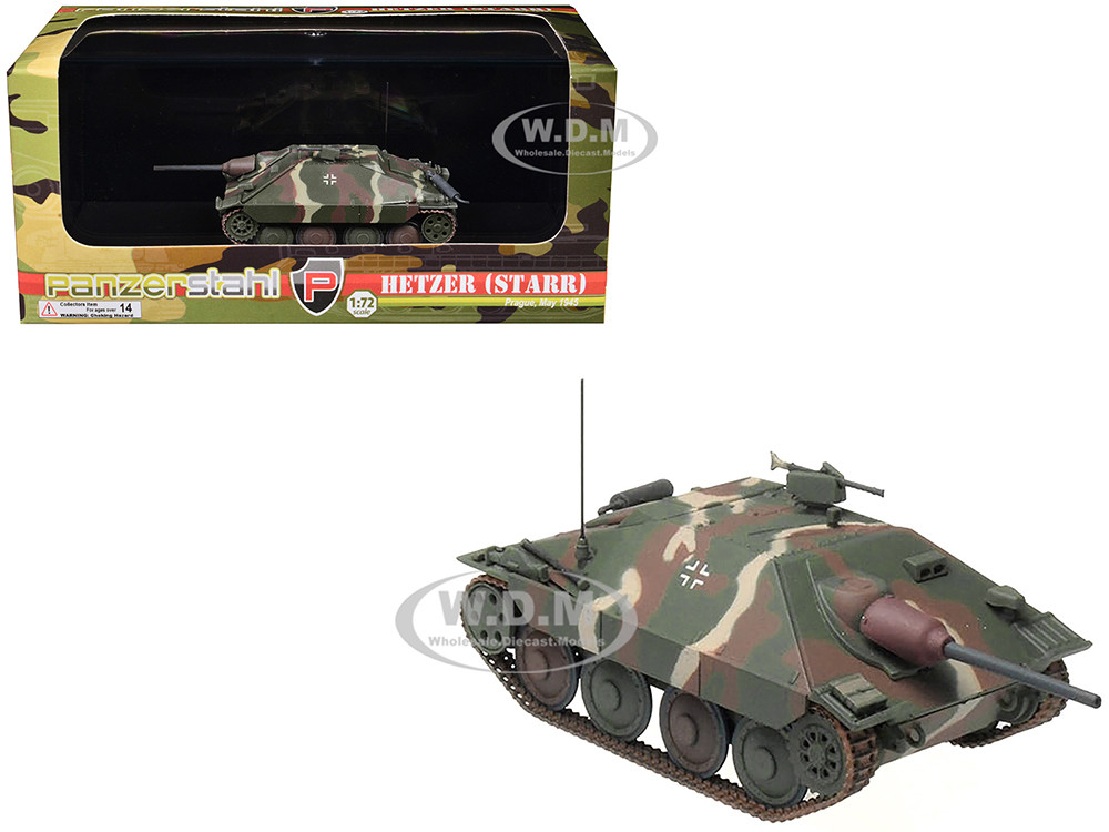 Hetzer (Starr) Tank Destroyer "Prague" (1945) German Army 1/72 Diecast Model by Panzerstahl diecast model