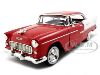 1955 Chevrolet Bel Air Red 1/24 Diecast Model Car by Motormax diecast model