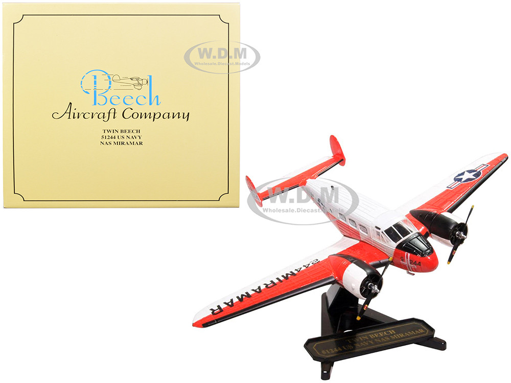 Beech UC-45J Expeditor (Twin Beech) Aircraft "51244 US Navy, Naval Air Station Miramar - San Diego, CA" 1/72 Diecast Model Airplane by Oxford Diecast diecast model