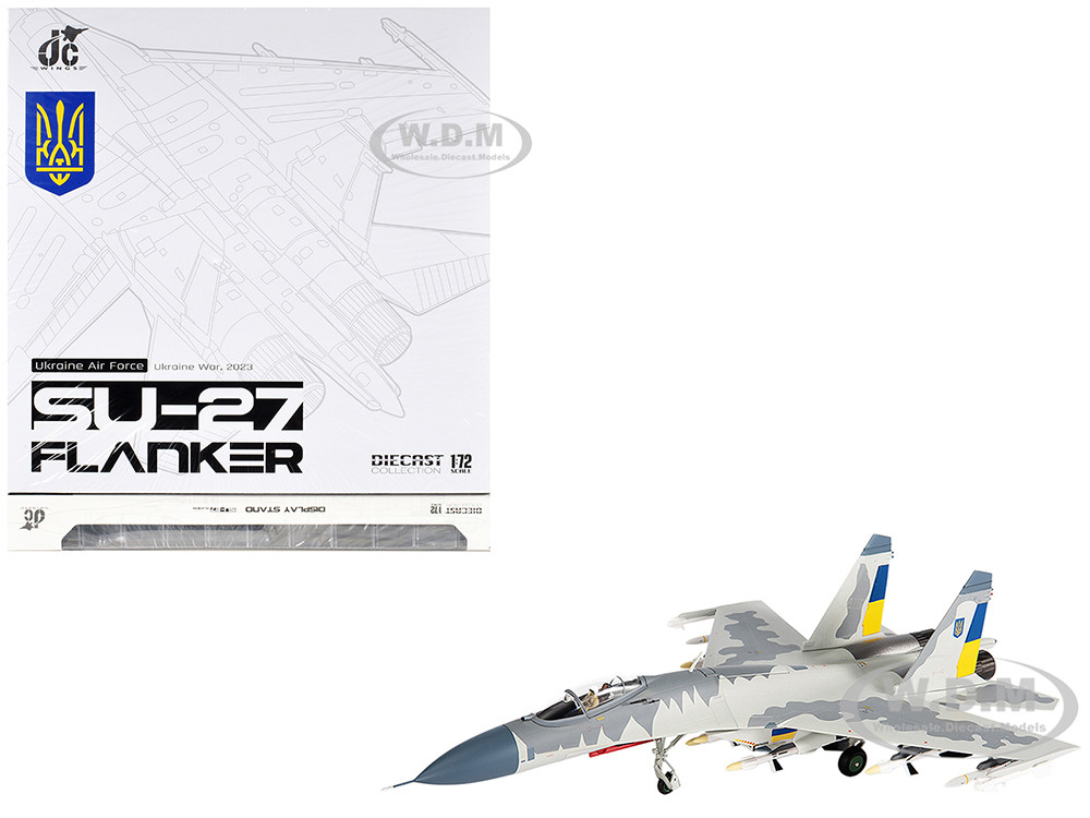 Sukhoi Su-27 Flanker Aircraft "Ukraine War" (2023) Ukrainian Air Forces 1/72 Diecast Model by JC Wings diecast model
