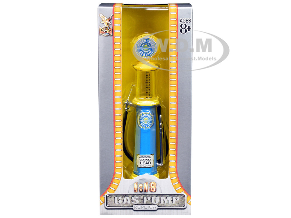 Oldsmobile Service Vintage Cylinder Gas Pump 1/18 Diecast Replica by Road Signature diecast model
