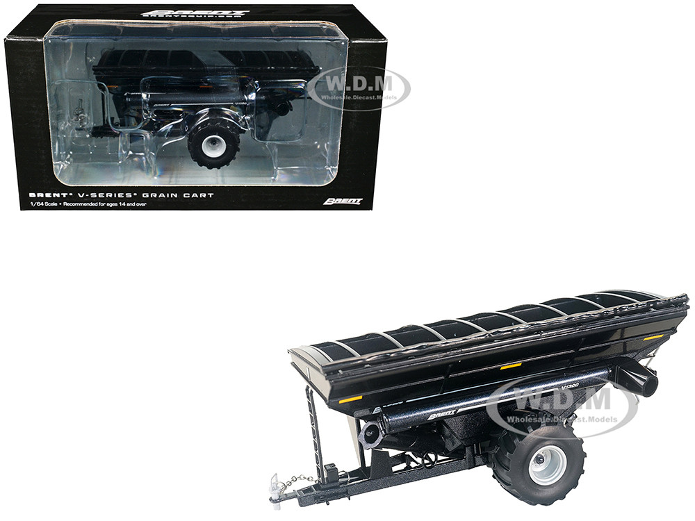 Brent V1300 Grain Cart with Tires Black Metallic 1/64 Diecast Model by SpecCast diecast model