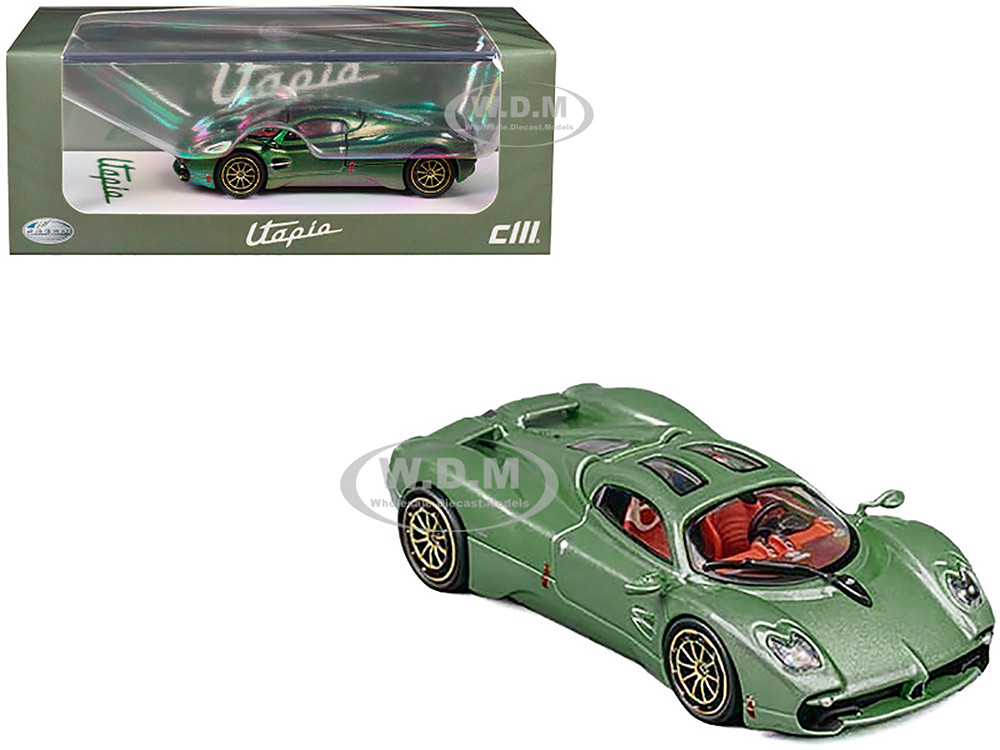 Pagani Utopia Green Metallic 1/64 Diecast Model Car by CM Model diecast model