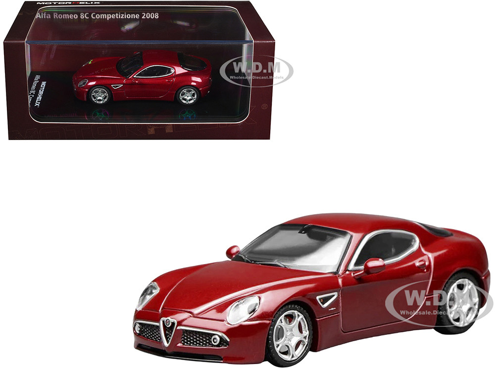 2008 Alfa Romeo 8C Competizione Competition Red Metallic 1/64 Diecast Model Car by MotorHelix diecast model