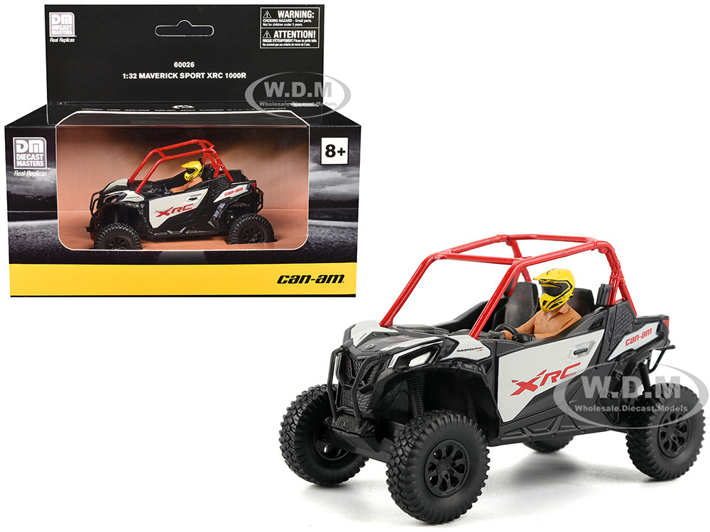 Can-Am Maverick Sport XRC 1000R Red and Gray with Driver Figure 1/32 Diecast Model by BRP Models diecast model
