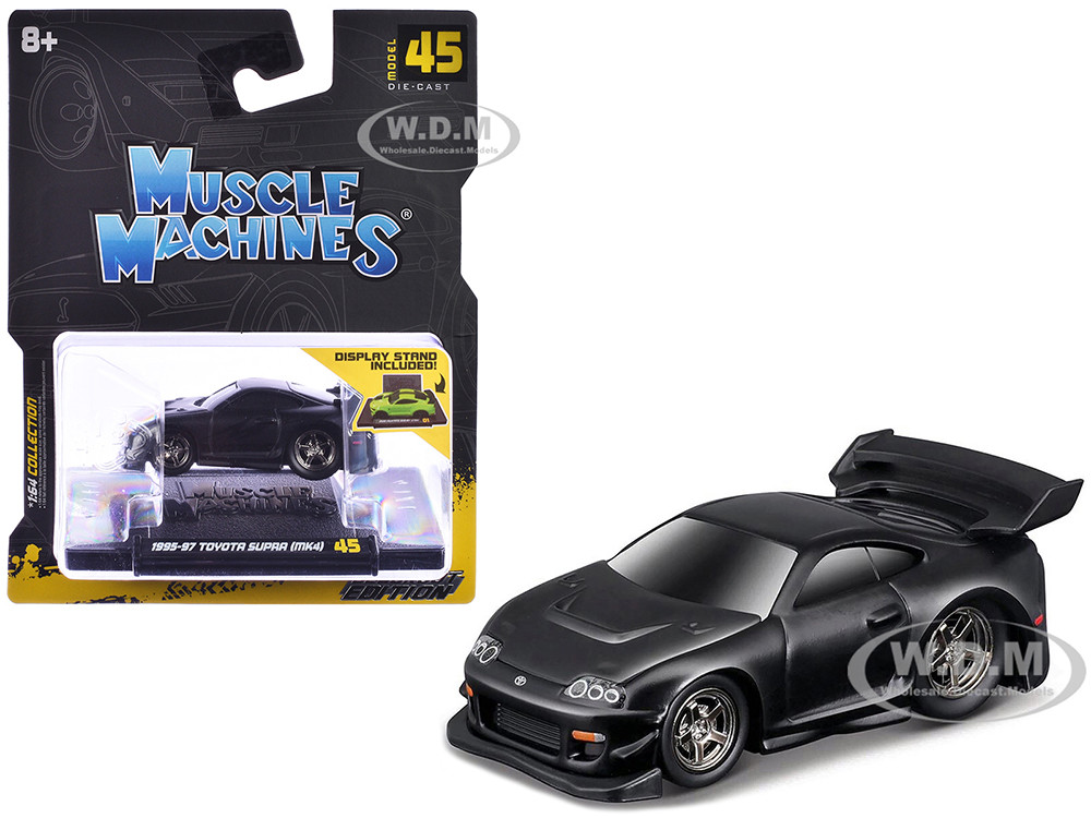 1995-97 Toyota Supra (MK4) Matt Black 1/64 Diecast Model Car by Muscle Machines diecast model