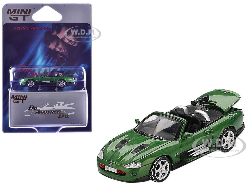 Jaguar XKR Green Metallic 007 James Bond "Die Another Day" (2002) Movie Limited Edition 1/64 Diecast Model Car by Mini GT diecast model