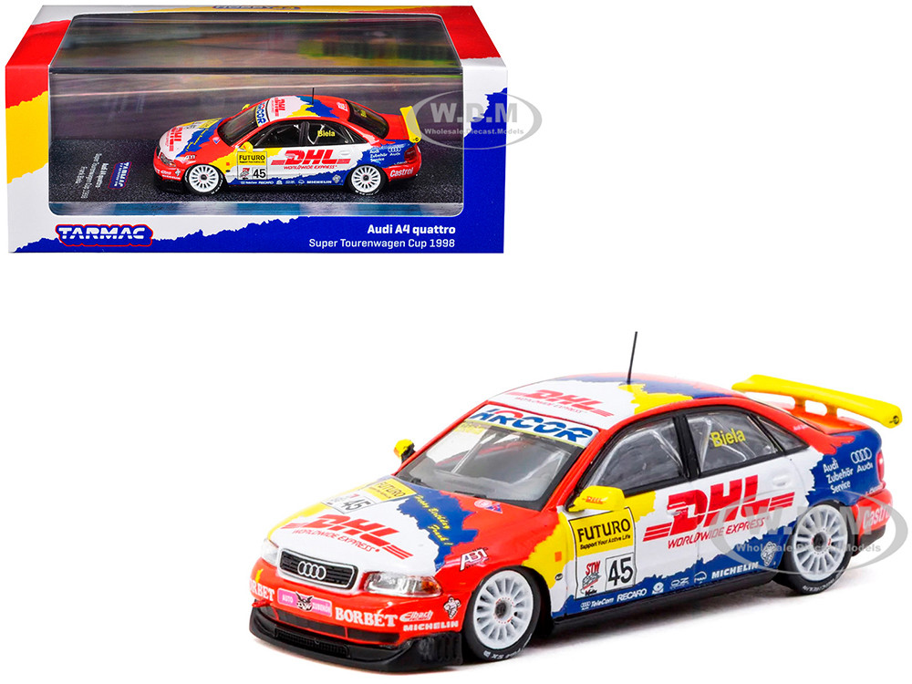 Audi A4 Quattro #45 Frank Biela "Super Tourenwagen Cup" (1998) "Hobby64" Series 1/64 Diecast Model Car by Tarmac Works diecast model