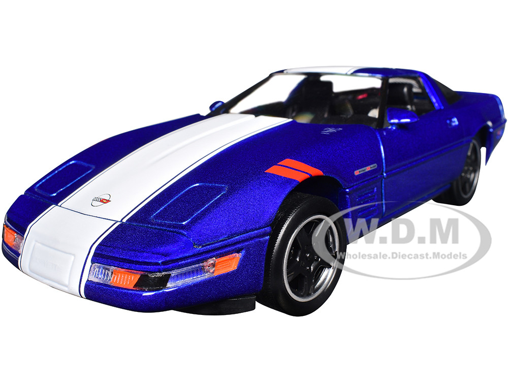 1996 Chevrolet Corvette Grand Sport Blue Metallic with White Stripes "Timeless Legends" Series 1/24 Diecast Model Car by Motormax diecast model