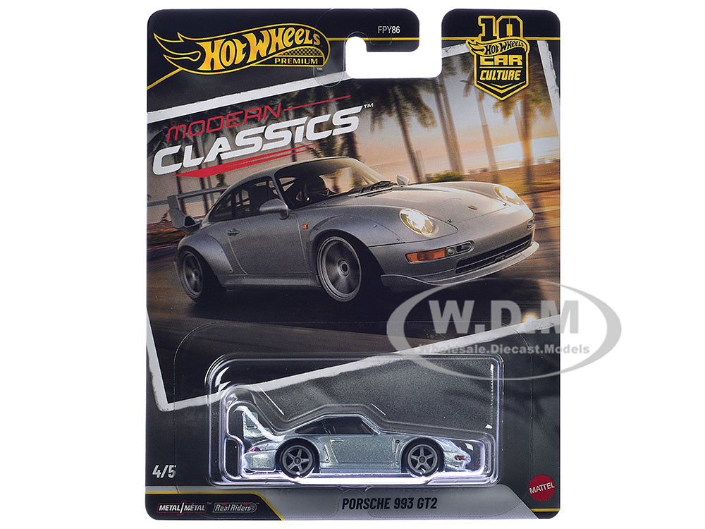 Porsche 993 GT2 Gray Metallic "Modern Classics" Series Diecast Model Car by Hot Wheels diecast model