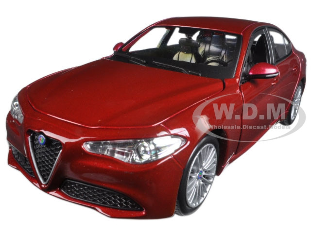2016 Alfa Romeo Giulia Burgundy 1/24 Diecast Model Car by Bburago diecast model